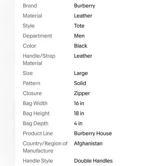 SOLD!! Burberry Men's Black Glazed Leather Studded Tote $1330 - Picture 16 of 16